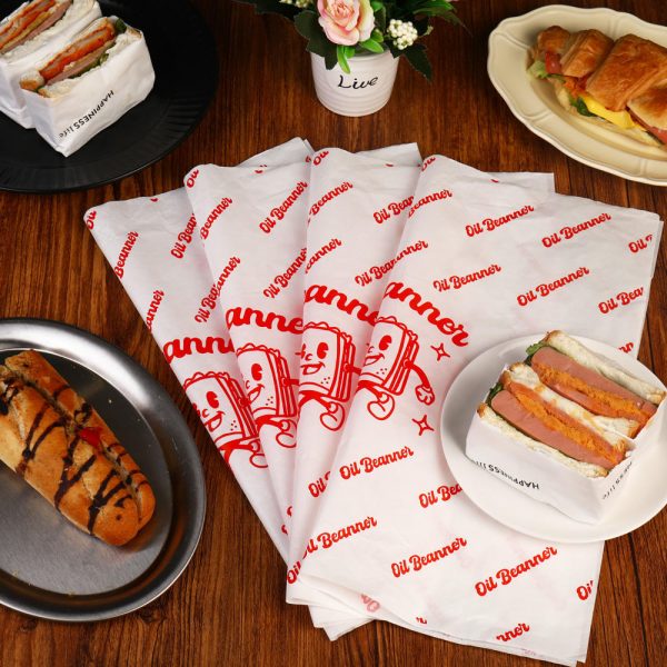 Custom Burger Kraft Paper PE-Coated Sandwich Packaging Wrapping Paper