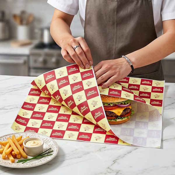 Nain-01 Greaseproof PE Coated Single-Sided Burger Fried Chicken Wrapping Paper