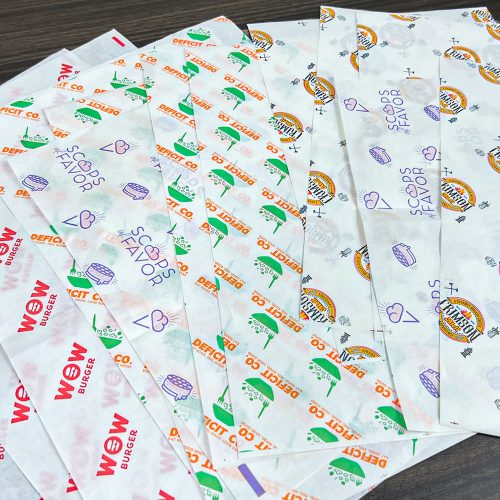 Custom Fast Food burger Packaging Paper Greaseproof Sandwich Waxed Paper