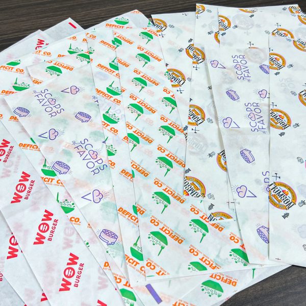 Custom Fast Food burger Packaging Paper Greaseproof Sandwich Waxed Paper