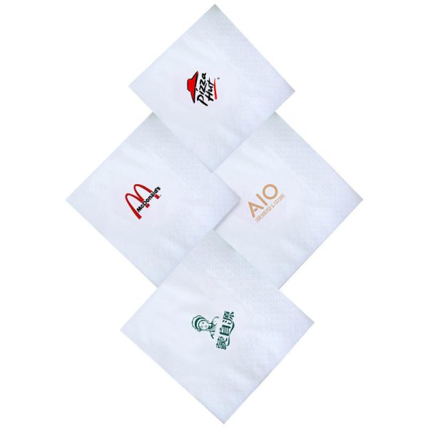 Custom Printed Logo Wood Pulp Napkin Paper for Coffee Shop Hotels Restaurants