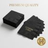 Luxury Custom Printed Black Paper Napkins 2 Ply 8 Fold Disposable Tissue