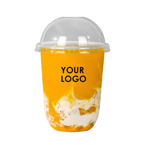 Cold Drink Coffee Clear PET Cup U Shape 12oz 16oz 20oz 24oz Disposable Cups With Lid