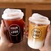 Nain-01 Logo Custom U shape Coffee Cups Disposable Clear Cold Drink Boba Tea PET Cups