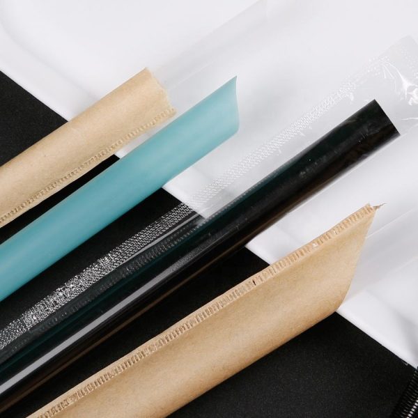 Individually Packaging 190mm 230mm PLA PP Plastic Bubble Tea Drinking Straws