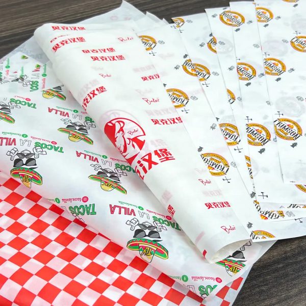 Custom Sandwich Burger Wrapping Paper Greaseproof Fast Food Wrap
