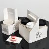 Custom Corrugated Disposable Coffee Cup Holder Tray 2_4_6 Cups Takeaway