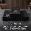 Luxury Custom Printed Black Paper Napkins 2 Ply 8 Fold Disposable Tissue