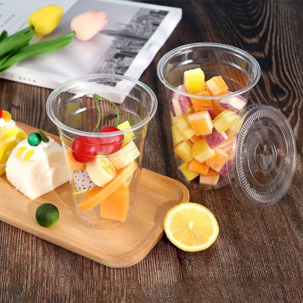 Custom Printed Logo Clear Ice Coffee Cup With Logo Juice Disposable Plastic Cups