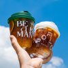 Custom Logo U-shaped Clear PET Cups With Lid for Cold Coffee Drink