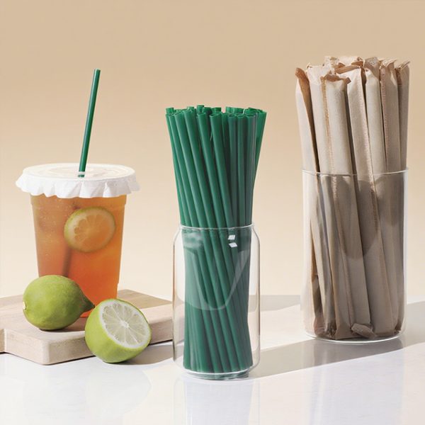 Individually Wrapped PP Plastic Disposable Drinking Straws for Beverages Bubble Tea