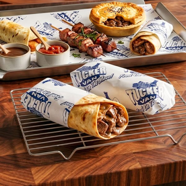 Custom Food Grade Greaseproof Paper Wrappers for Sandwich Burritos Burger