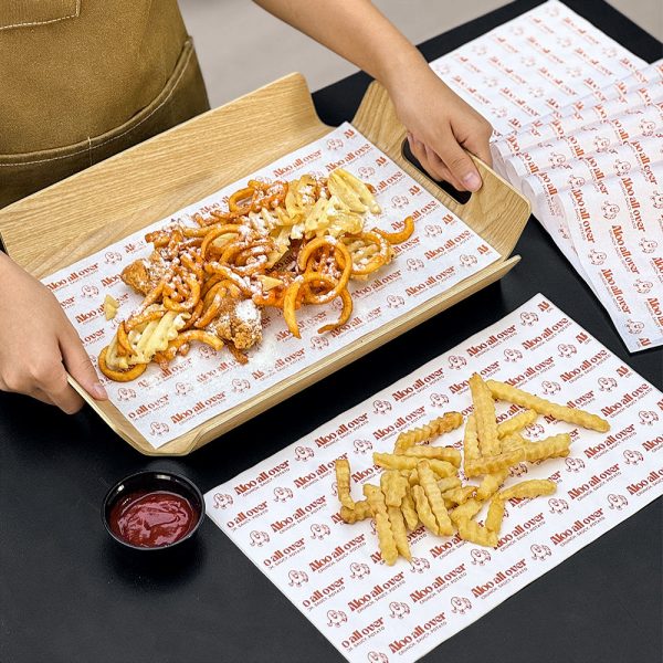 Custom Printed Food Grade Bread Wrapping Paper Fries Potato Chips Burrito Package