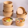Custom Logo Kraft Paper Bowl Salad Bowl Custom Print for Food Noodles