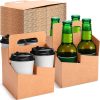 Nain-03 Manufacturer Custom Drink Carrier Handle Kraft Paper Coffee Cup Holder