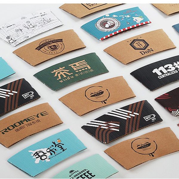 Wholesale Custom Kraft Paper Coffee Cup Sleeve with Logo for Hot Coffee
