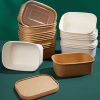 Customizable Disposable Rectangular Kraft Paper Bowls Lunch Box for Fast Food