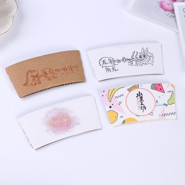 Corrugated Hot Cup Sleeves Kraft Disposable Protective Paper Sleeves