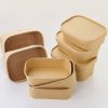 Customized Disposable Rectangular Paper Bowls for Restaurant Food Takeaway