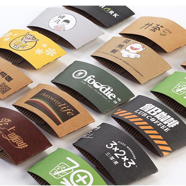 Recyclable Food Grade Custom Paper Coffee Cup Sleeve with Logo