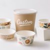 Custom Takeaway Disposable Soup Salad Paper Bowl Food Container with Lid