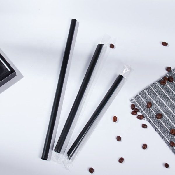 Individually Packaging 190mm 230mm PLA PP Plastic Bubble Tea Drinking Straws