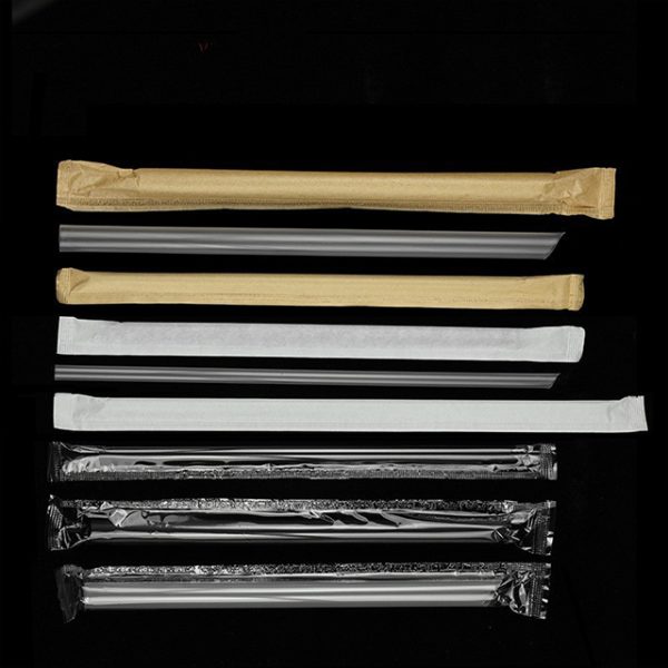 Individually Wrapped PP Plastic Disposable Drinking Straws for Beverages Bubble Tea