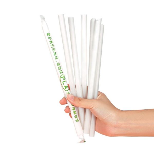 Individually Packaging 190mm 230mm PLA PP Plastic Bubble Tea Drinking Straws
