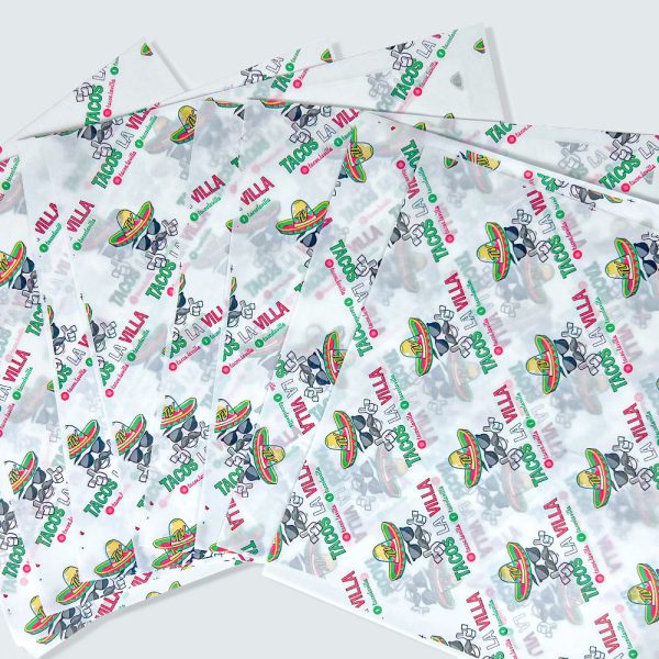 Custom Fast Food burger Packaging Paper Greaseproof Sandwich Waxed Paper