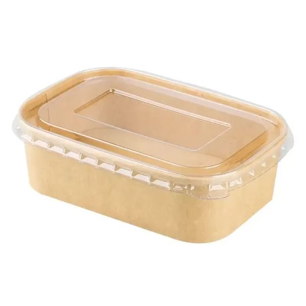 Custom Disposable Square Salad Kraft Paper Bowl for Food