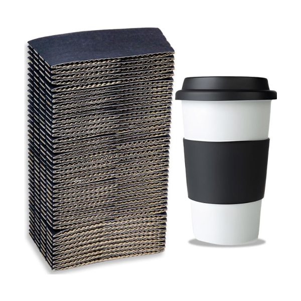 Custom Kraft Paper Coffee Cup Sleeve Single Wall TakeOut Design for Hot Drinks