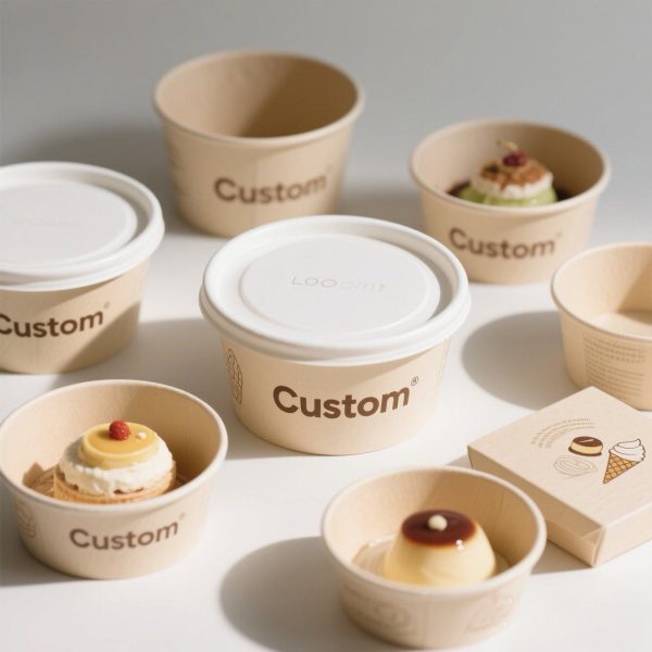 Custom logo Recyclable Disposable Paper Bowl Leak-proof Food Packaging Container