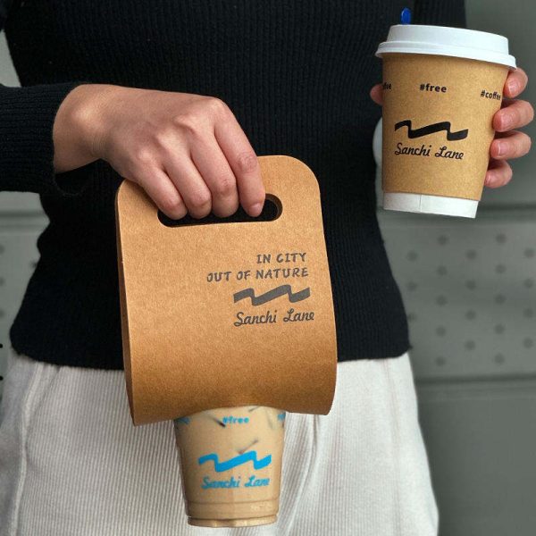 Custom Logo Takeaway Beverage Tea Coffee Milk Drink Holder Cup Carrier