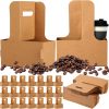 Factory Custom Size Disposable Food Drink Delivery Paper Cardboard Coffee Cup Carrier