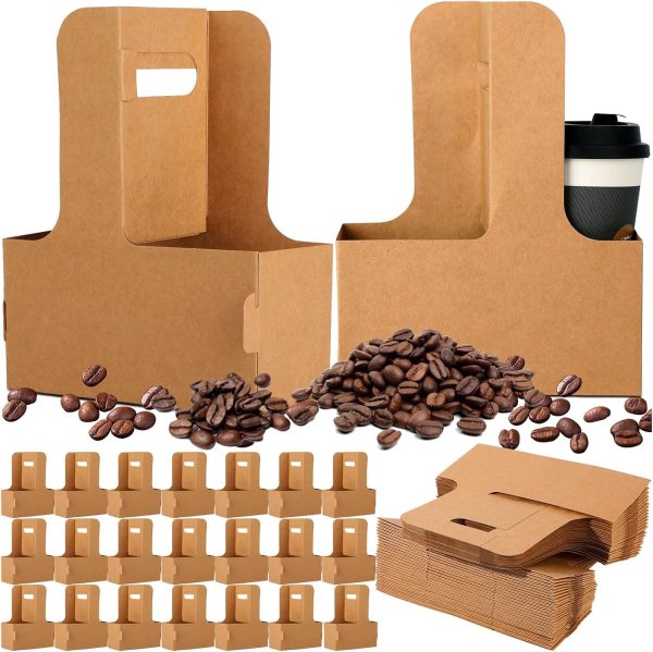 Factory Custom Size Disposable Food Drink Delivery Paper Cardboard Coffee Cup Carrier
